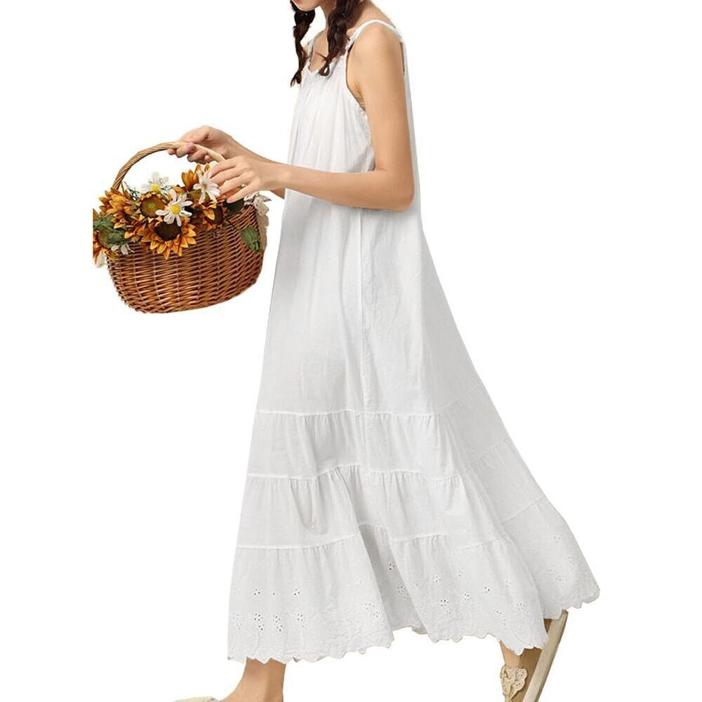 1356 Junior Summer Maxi Dress Lace Spaghetti Strap Beach Dresses Tiered V07
